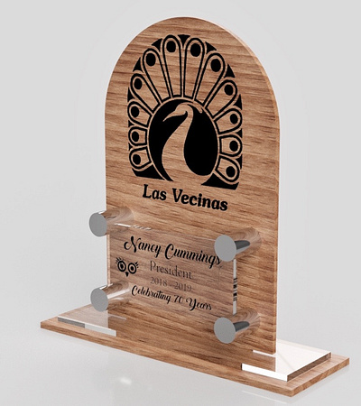 Las Vecinas Annual Awards 3d adobe illustrator branding cherry wood design illustration laser