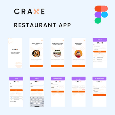 CRAVE | Dining and Delivery Restaurant App app design figma food app figma ui kit mobile restaurant app figma ui kit restaurant app ui kit restaurant food app ui ux vector