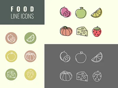 Food line icons app food graphic design heathy food icon line icons vector