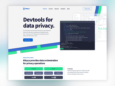 Ethyca brand website redesign ui ux web