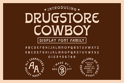 Drugstore Cowboy branding display font font identity logo type typography vector