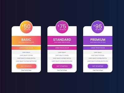 Fresh pricing table design or pricing table info data info data list plan price list pricing table web element