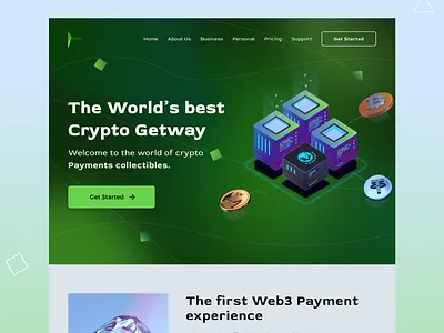 Crypto Payment Getaway Landing page banking creative cripto crypto design fintech nft payment ui ui design uiux web3