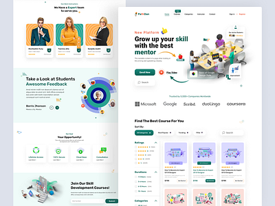 Online Skill development Courses Landing Page Design branding e courses landing page design e platform graphic design landing page design mobile app design online education online education platform online learning website online skill development online study landing page design product design ux ux ui design website design