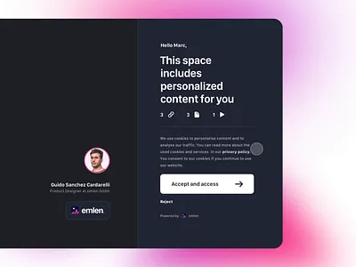 Immersive Content Destination experience animation b2b content destination content hub principle sales product ui ux ux motion web app
