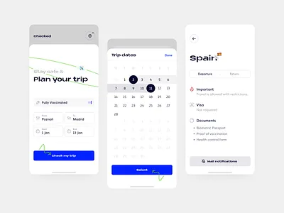 Travel regulations Checked ✅ app application calendar covid date design figma flat form interface minimal picker productdesign tool travel ui uidesign ux
