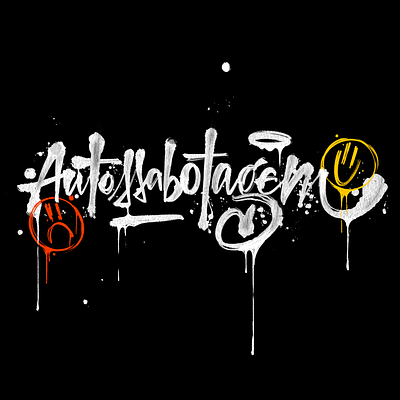 Autossabotagem calligraphy design drip letras lettering letters motion graphics procreate texture