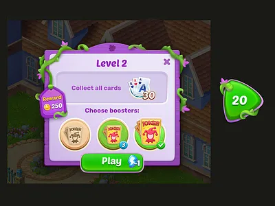 UI Skin 2d button game garden gui solitaire ui