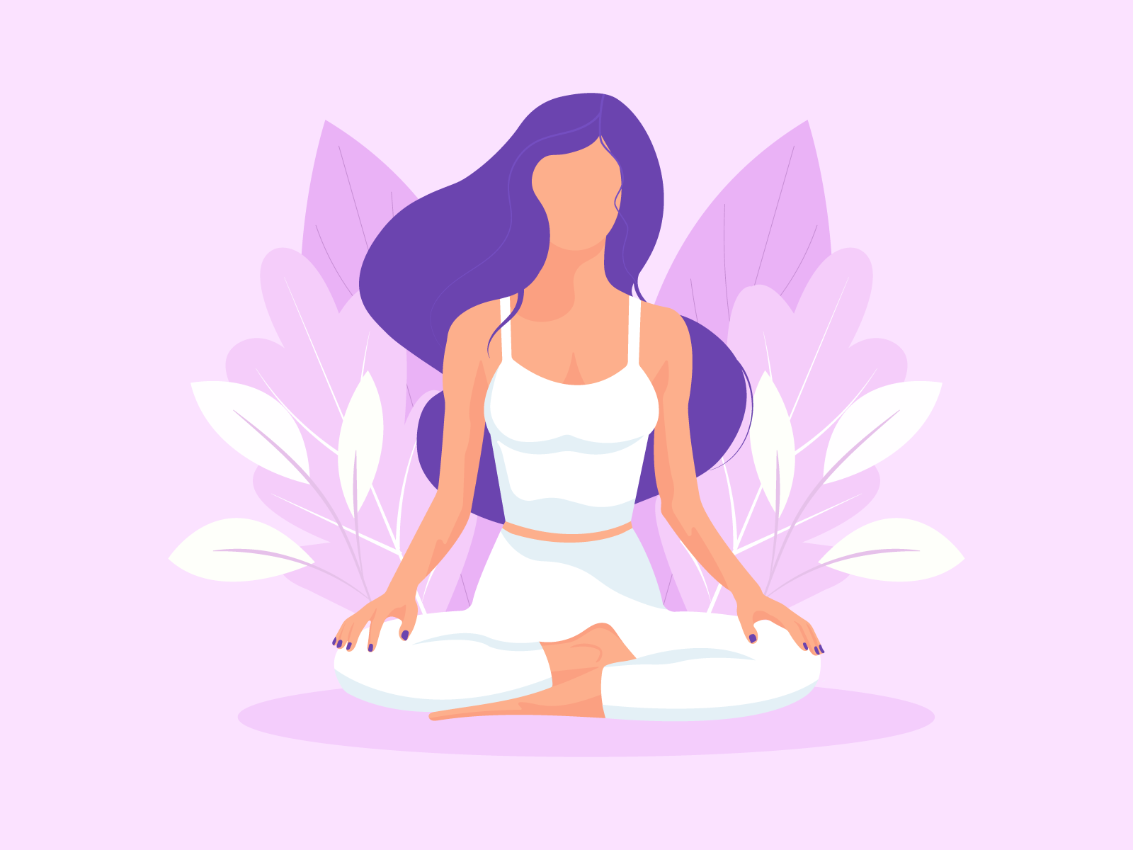 Example of FaceLess style illustration for the Yoga center