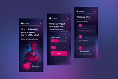 Concept design of a mobile app pf company that provide VR games app design designer games inspiration mobile app mobile design ui ux ux design uxui vr