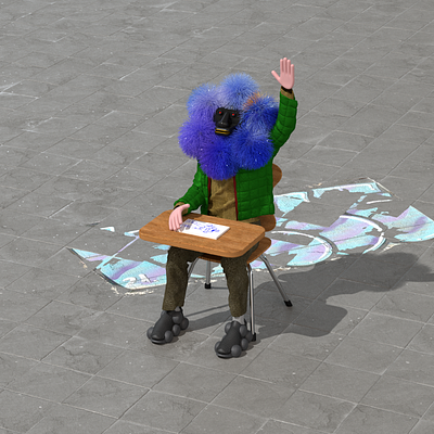 Educated ape club 3d 3d illustration character illustration modelling redshift rendering