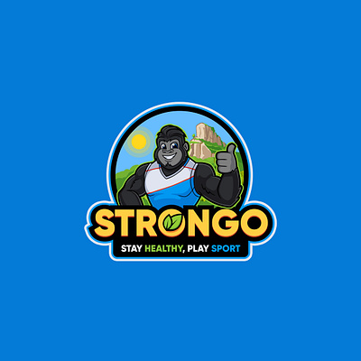 Gorilla Mascot logo branding cartoon gorilla health illustration logo mascot strong vector