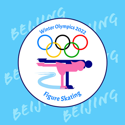 Winter Olympics badge - Figure skating badge design digital art figure skating icons winter olympics