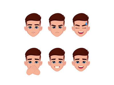 Cartoon Head Avatar boy cartoon design emoji emoticons head illustration man teen vector