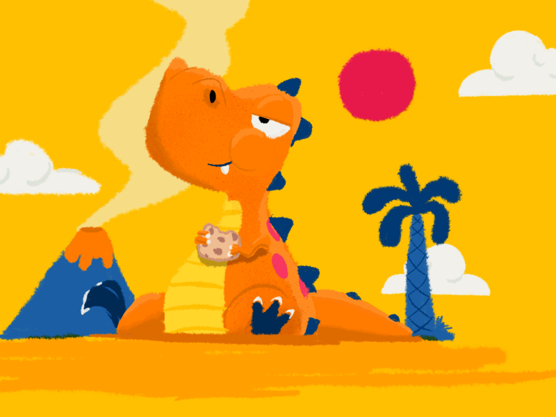 Terry el rex comegalletas animation design dinosaur illustration motion graphic trex
