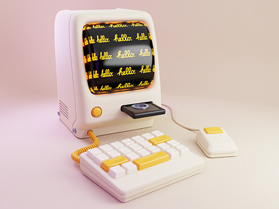 Please don't sosumi.wav, Tim. 3d blender computer display illustration mac metaverse nft retro