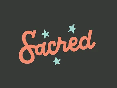 Sacred Type coral hand drawn hand lettering hand script illustration janky lettering merch merch design monoline monoline script sacred shirt design t shirt tattoo teal thick script typography western wonky