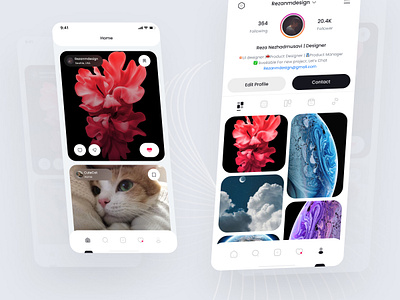 Instagram Redesign (app) insta insta design instagram instagram app instagram redesign instagram template interface media minimal mobile design platform post redesign social media social network stories story ui ui design