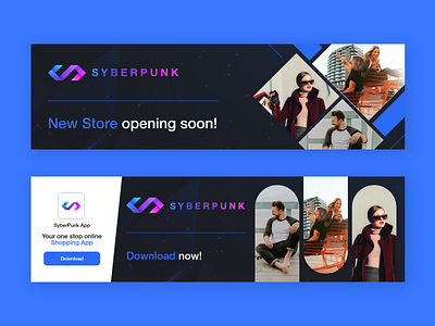 Banner - Shopping App advertisement banner blue branding dailyui design design jobs design thinking exploration graphic design graphics illustration layout minimal shopping app typography ui ui design ux vector