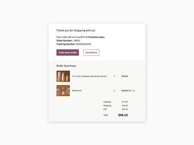 Email Receipt dailyui email receipt ui visual design