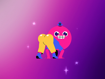 Twerk 2d after effects animation character dance design illustration illustrator loop party stars studio twerk