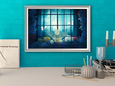 PUPPIES' S HEAVEN angel butterfly comfy design dogs dream elysium fantasy art flowers illustration imagenation imagination longing miss peaceful photoshop restful saudade window wings