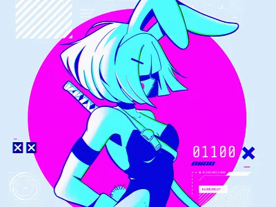 bunny 2022 abstract anime illustration ipad pro poster texture