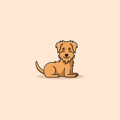 Cute Irish Terrier animal branding cartoon cute design funny illustration irish logo terrier ui vector