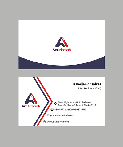 Arc Infotech | Business Card branding business card graphic design illustrator