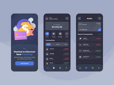 Financial Mobile App app design card app clean crypto design finance app financial app fintech app ios app minimal mobile app mobile banking mobile design money bank online banking transactions ui uiux wallet app web