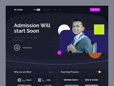 Education web landing page ui design design interface product service startup ui ux web website