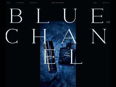 Blue de Chanel - Perfume UI agency animation branding creative landing page design graphic design illustration landing page logo motion design motion graphics motion ui motion web design perfume ui perfume web ui ux vector web design