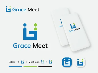 Modern Minimalist Grace Meet - Logo Design, Meet Logo abstract logo app icon design app logo brand identity brand logo business logo colorful logo creative logo flat logo g letter logo logo design logofolio meet app meet logo meeting logo minimal logo minimalist logo people logo talk logo visual identity