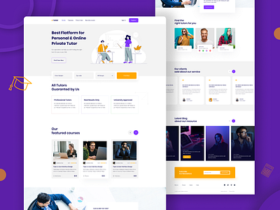 Online Private Tutor Website Design courses e courses education platform elearning etutor landing page learning management learning platform online learning online tutor online tutor landing page private tutor private tutor website teacher teaching tutor ui design ux design web design website