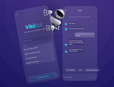 AI-powered ChatBot ai chat chatbot design minimal mobile ui user interface design