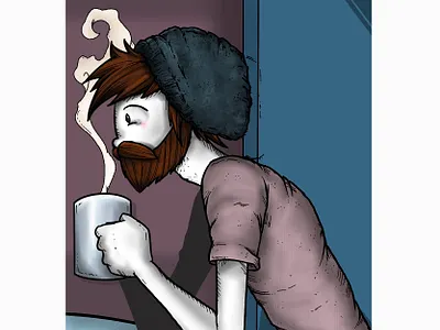 i'm all ears. beard coffee coffee addict coffee life coffee lover design hipster illustration procreate steam