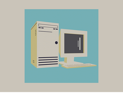 3D Vintage PC flat design gameart gamedev illustration illustrator vector