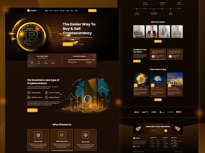 Criptoci - Cryptocurrency Website & Landing Page 3d design crypto crypto currency crypto landing page crypto wallet crypto wallet web crypto web cryptocurency web cryptocurrency landing page cryptocurreny designerforux glass effect header homepage landing page template design testimonial uiux wallet landing page web