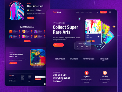 NFTMark || Landing Page Exploration product ui ux web website