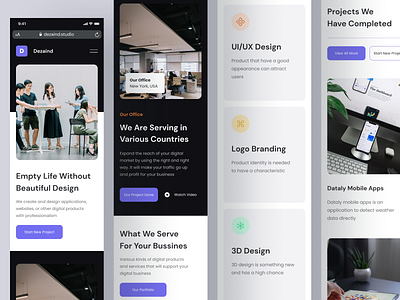 🎨 Dezaind - Responsive Mobile Version agency clean mobile modern responsive slab studio uiux uiuxdesign ux