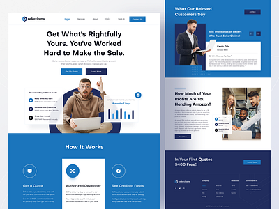 SellerClaims : Website Homepage Design amazon amazon seller claims earn fba interface inventory order orizon platform sale sellerbrunch sellerclaims shipments ui ux design ui ux uiux designer web web ui website