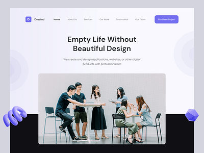 🎨 Dezaind - Design Agency Landing Page agency clean landing landingpage modern slab studio uiux uiuxdesign ux website