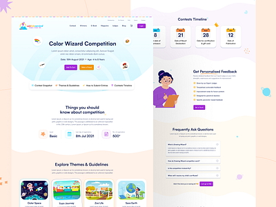 Contest Information page child children contest design kids ui uidesign uiux uxui website websitedesign