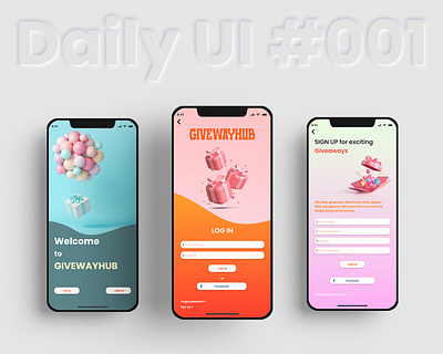 Sign UP Screen of 'Givewayhub' app app screen daily ui design graphic design log in sign up ui uiux ux