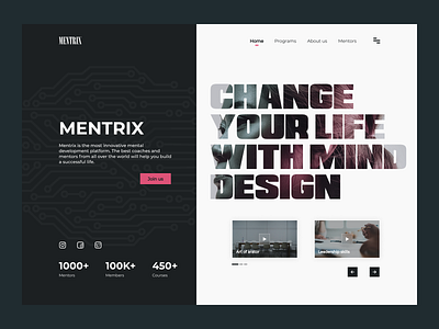 Mental development platform. brain storm branding design development home page landing page mental mentors ui ui design ui web ux ux design web website website design