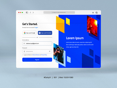 Sign up web page design graphic design ui