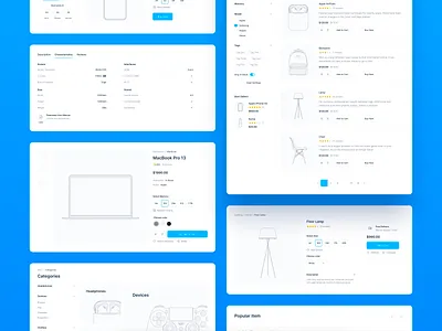 Wirekit: Ecommerce agency black and white ecommerce figma grid interface light interface minimalism prototype shop ui kit ui ux wireframe wirekit