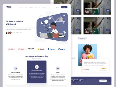 Course Learning | Landing Page branding design illustration logo mobile app mobile ui ui ui design ux web