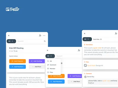 Trello Search Feature | Component Design cms component design design web figma product designer simple todo task management task tools to do apps todoapps trello web design website