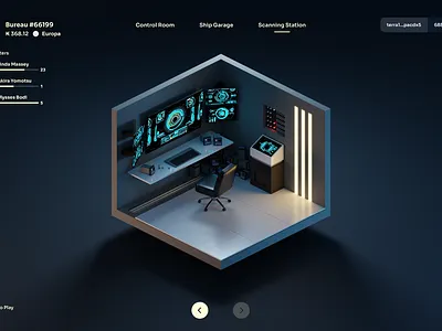 Department 77 UI 3d blender dark isometric sci fi ui web3